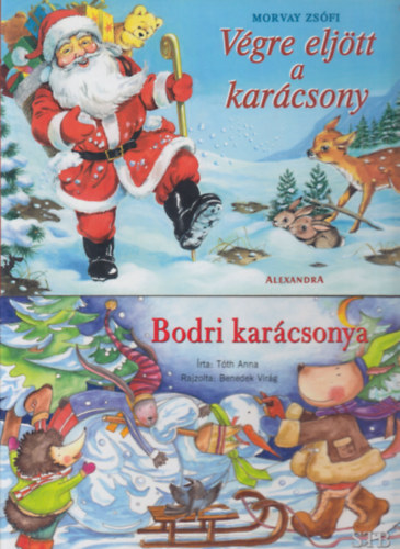 Morvay Zsófi, Tóth Anna: Végre eljött a karácsony + Bodri karácsonya (2 db. leporelló mesekönyv) könyv