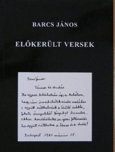 Barcs János: Előkerült versek antikvár