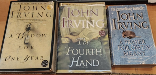 John Irving: 3 db John Irving: A Prayer for Owen Meany + The Fourth Hand + A Widow for One Year antikvár