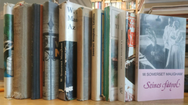 William Somerset Maugham: 10 db Maugham: Színes fátyol; Téli utazás; Színház; Catalina; Az oroszlánbőr; Akkor és most; A legsötétebb óra; Az ördög sarkantyúja; A végzet játékai; Egy távoli gyarmaton antikvár