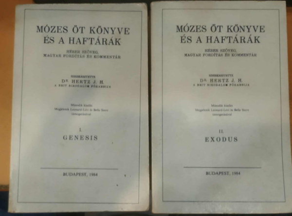 Hertz J.H. dr. (szerk.): Mózes öt könyve és a haftárak I-II.: I.: Genezis + II.: Exodus antikvár