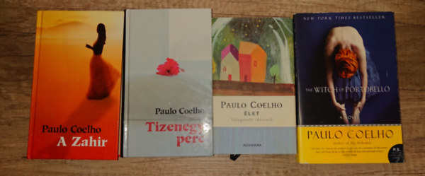 Paulo Coelho: 3 könyv Paulo Coelhotól és egy angol nyelvű ajándékba: A Zahir, Tizenegy perc, Élet + The Witch of Portobello antikvár