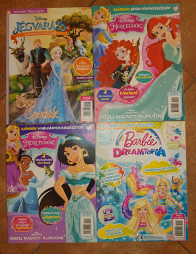 Walt Disney: 4 kiadvány lányoknak: Barbie - Dreamtopia, Disney Hercegnők - Merj nagyot álmodni, Jégvarázs - Őszi csodák, Disney hercegnők - 2 Varázslatos történet antikvár
