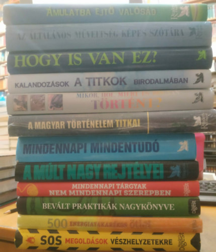 Reader's Digest: 12 db Reader's Digest: S.O.S. megoldások vészhelyzetekre; 500 energiatakarékos ötlet; Bevált praktikák nagykönyve; Mindennapi tárgyak, nem mindennapi szerepben; A múlt nagy rejtélyei; Mindennapi mindentudó; A magyar történelem titkai antikvár