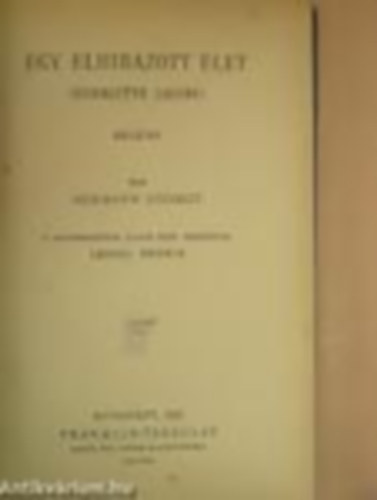Hermann György: Egy elhibázott élet (Henriette Jacoby) antikvár