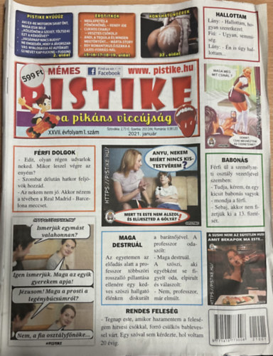 ismeretlen: Pistike a pikáns viccújság XXVII. évfolyam 1. szám - 2021. január antikvár