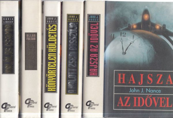 John J. Nance, Allan Folsom, David Lindsey: 5 db. Világsikerek (Hajsza az idővel + A halott zseni bosszúja + Könyörtelen küldetés + Holnapután + Halálos csapda) antikvár