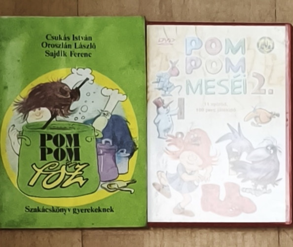 Csukás István, Sajdik Ferenc, Oroszlán László: Pom Pom főz + ajándék DVD: Pom Pom meséi 2.-11 epizód (leírásban a címek) antikvár