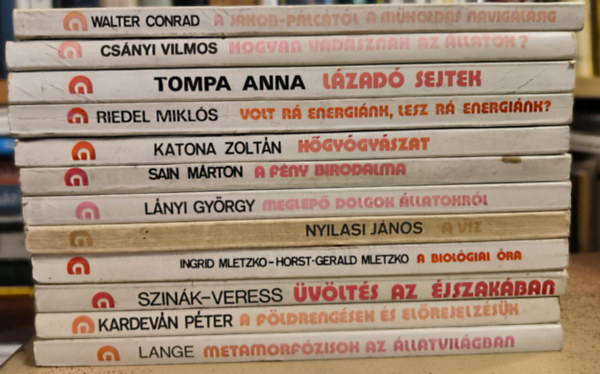 Erich Lange, Kardeván Péter, Szinák János, Veress István, Mletzko, I.-Mletzko, H. G., Nyilasi János, Lányi György, Sain Márton, Katona Zoltán, Riedel Miklós, Tompa Anna, Csányi Vilmos, Walter Conrad: 12 kötet a Gondolat zsebkönyvek sorozatból könyv