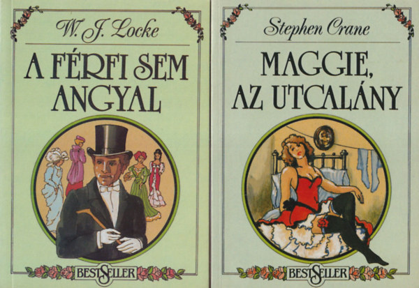 William J. Locke, Stephen Crane: 2db bestseller könyv: Maggie, az utcalány + A férfi sem angyal antikvár