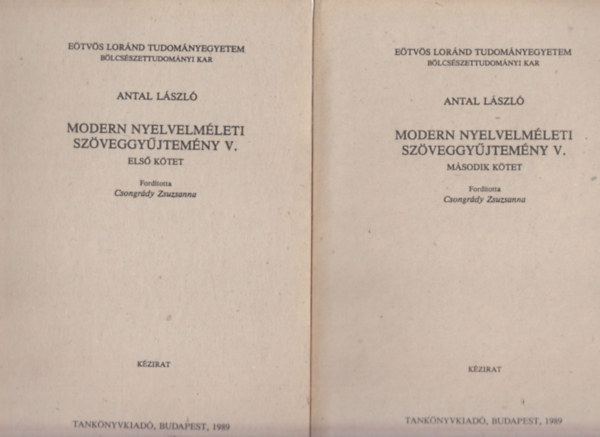 Antal László: Modern nyelvelméleti szöveggyűjtemény V./ I-II. antikvár