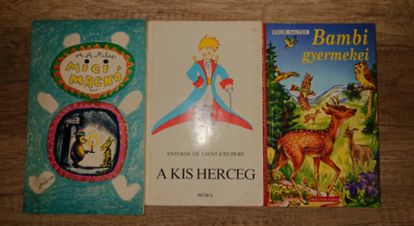 Felix Salten, Antoine de Saint-Exupéry, A. A. Milne: 3 klasszikus gyerekkönyv: Bambi gyermekei, A kis herceg, Micimackó antikvár