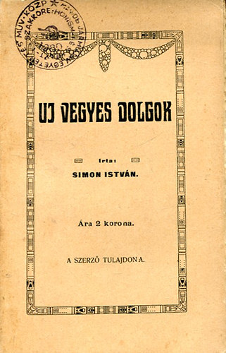 Simon István: Uj vegyes dolgok antikvár