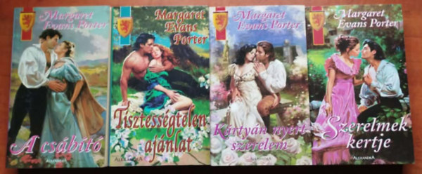 Margaret Evans Porter: 4db Margaret Evans könyv: Kártyán nyert szerelem, A csábító, Tisztességtelen ajánlat, Szerelmek kertje antikvár