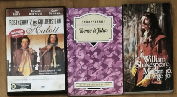 William Shakespeare: 2db William Shakespeare mű + ajándék DVD - Minden jó, ha vége jó, Romeo és Júlia + Rosencrantz és Guildenstern halott antikvár