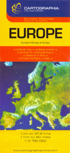 Cartographia Kiadó: Európa autótérkép - 1:3750000 könyv