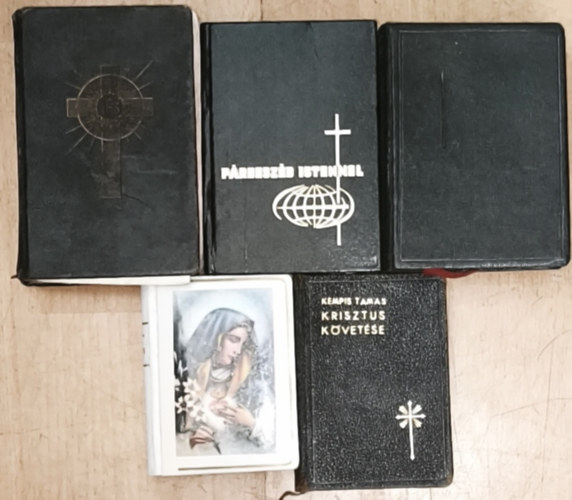 Kempis Tamás, Varga Mihály (szerk), Csépány László, Keszthelyi Ferenc, Szabó Géza: 5db antik keresztény imádságoskönyv - Isten gyermeke vagyok, Párbeszéd Istennel, Örök misekönyv, Örökimádás, Krisztus követése antikvár