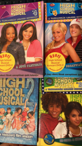 Disney: 4 db HSM könyv: High School Musical 2 + A vadmacskák legjobb sztorijai 2.,4.,5., antikvár