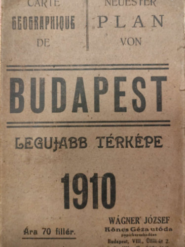 Budapest legujabb térképe 1910. antikvár