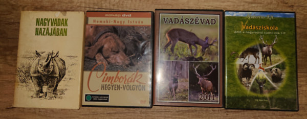 Vadászcsomag 1 könyv + 3 DVD: Nagyvadak hazájában + Vadászévad 2011 (DVD), Hegyen völgyön (DVD), Vadásziskola (DVD) antikvár