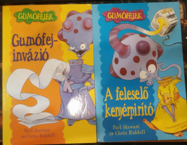 Paul Stewart and Chris Riddell: 2 db Gumófejek: Gumófej-invázió + A feleselő kenyérpirító antikvár