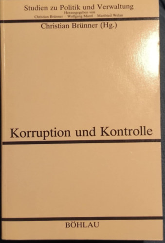 Christian Brünner: Korruption und Kontrolle antikvár