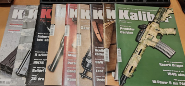 Kalmár Zoltán: 9 db Kaliber (Önvédelmi, vadász-, katonai és sportfegyverek szaklapja), szórványszámok (Lapszámok a terméklapon)(Direx Media Kft.) antikvár
