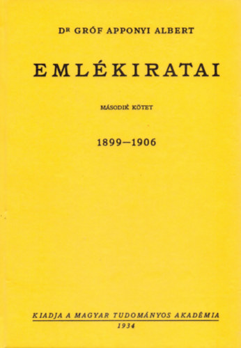 Dr Gróf Apponyi Albert emlékiratai. 2., akciós termékkép 1