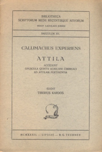 Tiberius Kardos (edidit): Callimachus Experiens Attila antikvár