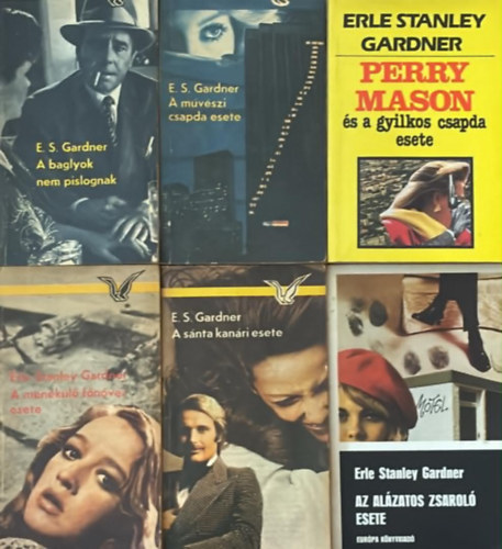 Erle Stanley Gardner: Erle Stanley Gardner könyvcsomag (6 darab) Perry Manson és a gyilkos csapda esete; A baglyok nem pislognak; A sánta kanári esete; A művészi csapda esete; A menekülő főnővér esete; Az alázatos zsaroló esete antikvár