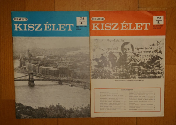 A Budapesti KISZ ÉLET két száma 1974-ből: KISZ ÉLET 74/4., KISZ ÉLET 74/5 antikvár