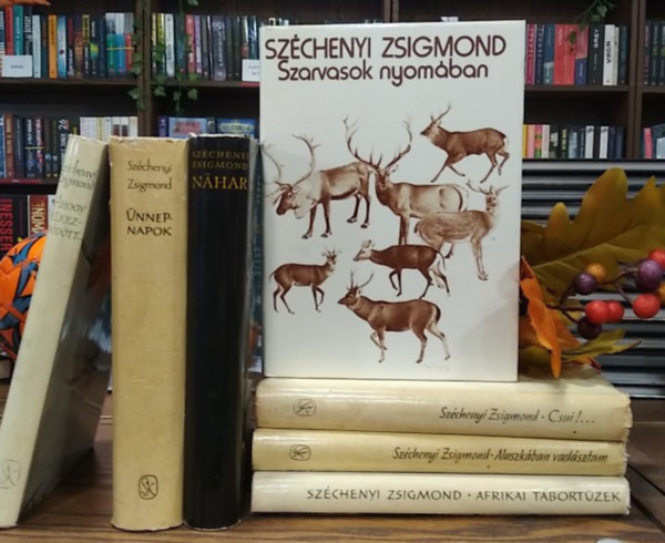 Széchenyi Zsigmond: 7 db-os KÖNYVMENTŐ AJÁNLAT, vadászat, útinaplók: Alaszkában vadásztam+ Afrikai tábortüzek+ Ahogy elkezdődött...+ Ünnepnapok+ Csui!..+ Nahar+ Szarvasok nyomában antikvár