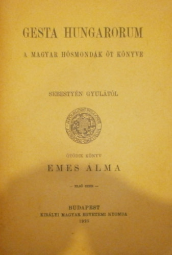 Sebestyén Gyula: Emes álma antikvár