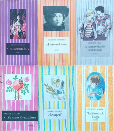 Thury Zsuzsa, Szántó György, Molnár Géza, Dániel Anna, Kertész Erzsébet, Janikovszky Éva: 6 db regény a Csíkos könyvek sorozatból: Aranyeső + A tábornok lánya + Találkozások napja + A tizennyolcadik születésnap + A boszorkány + A tűzpiros üveggömb antikvár