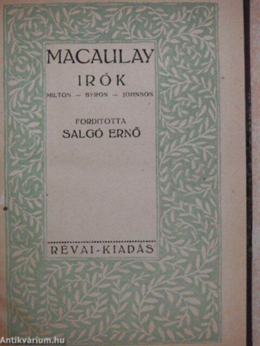 Macaulay: Írók antikvár