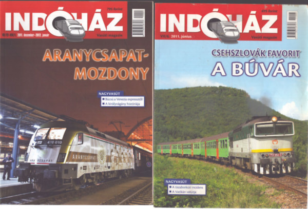 Indóház (Vasúti magazin) 2011. június + 2011. december-2012. január (2 szám) antikvár