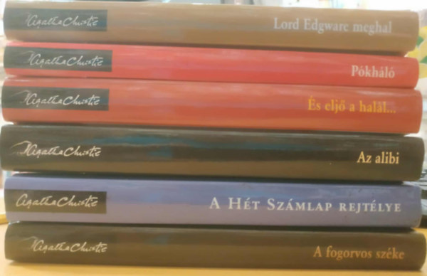 Agatha Christie: 6 db Agatha Christie: A fogorvos széke + A Hét Számlap rejtélye + Az alibi + És eljő a halál... + Lord Edgware meghal + Pókháló antikvár