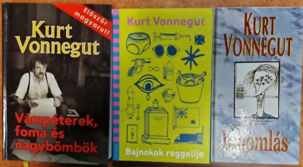 Kurt Vonnegut: 3db Kurt Vonnegut könyv: Időomlás;Bajnokok reggelije,Vámpéterek, foma és nagybömbök antikvár