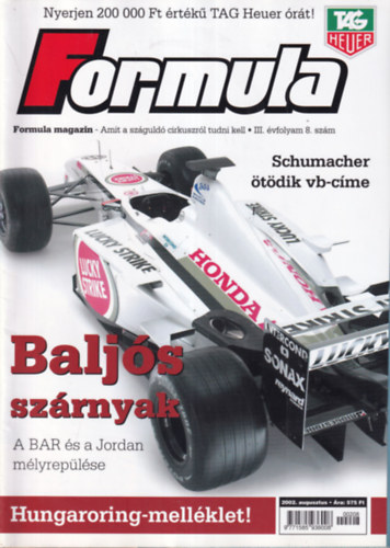 Bethlen Tamás (főszerk.): Formula magazin 2002/8-12. számok (5 db. lapszám) könyv