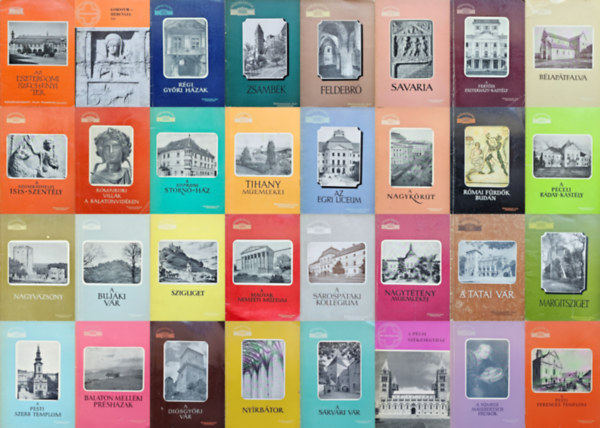 B. Wallon Emma, Fitz Jenő, Jenei Ferenc, Tombor Ilona, Kampis Antal, Kádár Zoltán-Balla Lajos, Sallay Marianna, Gergelyffy András, Szentléleky Tihamér, B. Thomas Edit, Storno Pál, Genthon István, Ruisz Rezső, Sz. Póczy Klára-Hajnóczy Gyula, Zsindely Endre, Éri István, Patay Pál, Kozák Károly, Zádor Anna, Román János, Cserey Éva-Fülep Ferenc, Feuerné Tóth Rózsa, Vujicsics D. Sztoján, Vajkai Aurél, Ferenczy Károly-Gergelyffy András, Entz Géza-Szalontai Barnabás, H. Takács Marianna, Végvári Lajos, Dercsényi Balázs, Szabó Erzsébet: 32 kötet a Műemlékeink sorozatból: Az ​esztergomi Széchenyi tér + Gorsivm-Hercvlia Tác + Régi ​győri házak + Zsámbék + Feldebrő + Savaria + A fertődi Eszterházy - kastély + Bélapátfalva + A ​szombathelyi Isis-szentély + Rómaikori ​villák a Balatonvidéken antikvár