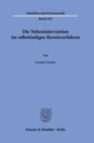 Giesen, Lennart: Die Nebenintervention im selbständigen Beweisverfahren. idegen