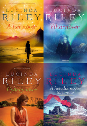 Lucinda Riley: 4 db Lucinda Riley romantikus regény A hét nővér sorozatból: A ​hét nővér - Maia története + Viharnővér - Ally története + Gyöngynővér - CeCe története + A hetedik nővér (A hét nővér sorozat 1., 2., 4. és 7. része) antikvár