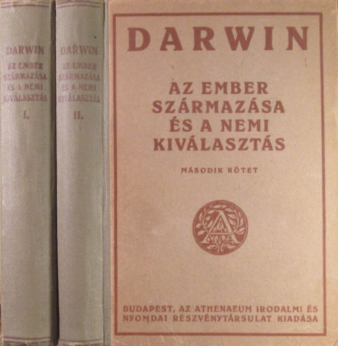 Darwin: Az ember származása és a nemi kiválasztás I-II. antikvár
