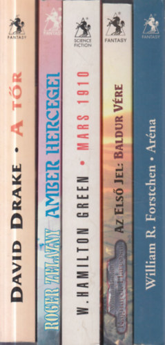 David Drake, Roger Zelazny, W. Hamilton Green, William Buxton, William R. Forstchen: 5 db. Valhalla Páholy sci-fi: A tőr + Amber hercegei + Mars 1910 + Az első jel: Baldur vére + Aréna antikvár