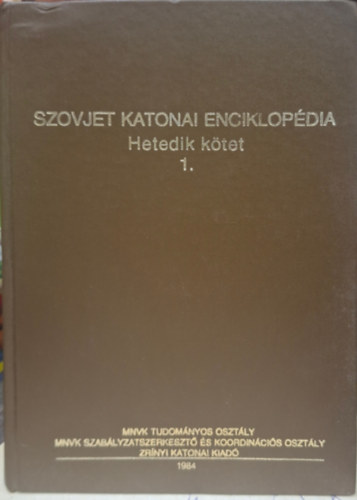 Szovjet katonai enciklopédia VII / 1. A - Ny antikvár