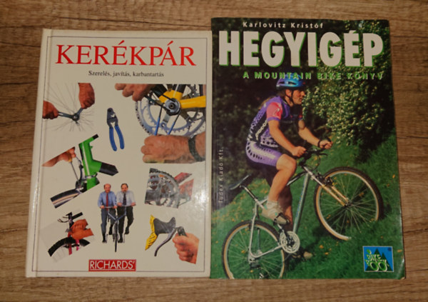 Karlovitz Kristóf: 2 könyv a kerékpárokról: Kerékpár - szerelés, javítsá, karbantartás, Hegyigép - Mountain bike antikvár
