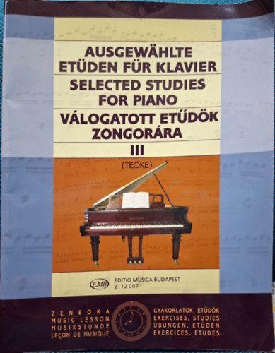 Válogatott etűdök zongorára antikvár