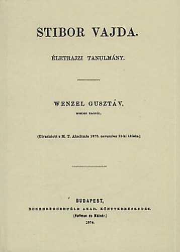 Stibor vajda - Életrajzi tanulmány akciós termékkép 1