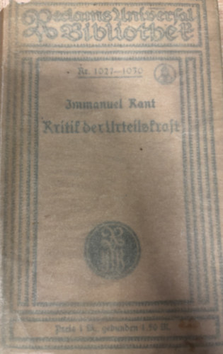 Immanuel Kant: Kritik der Urteilskraft antikvár