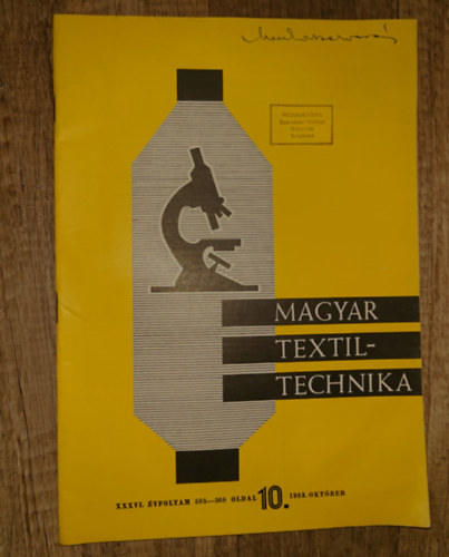 Magyar textiltechnika - XXXVi. évfolyam 10. szám antikvár